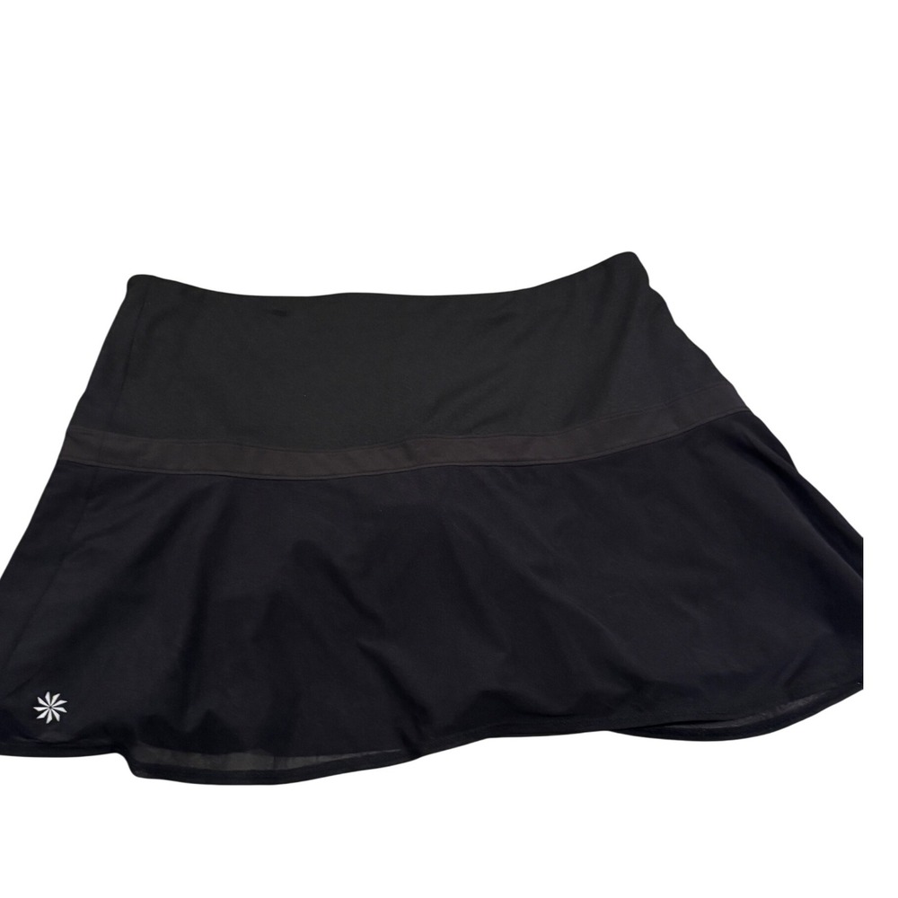 Athleta Black Tennis Skirt Skort with‎ Built-in Shorts Women's Size L